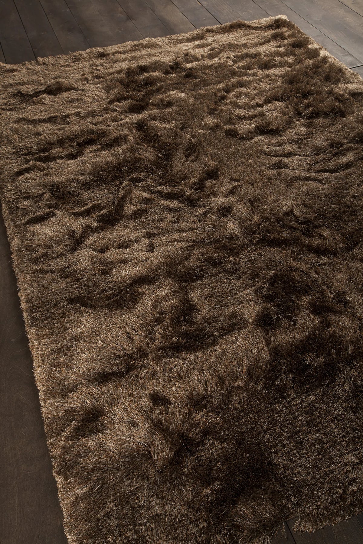 Chandra Naya NAY-18803 Brown and Beige rug, angled side view