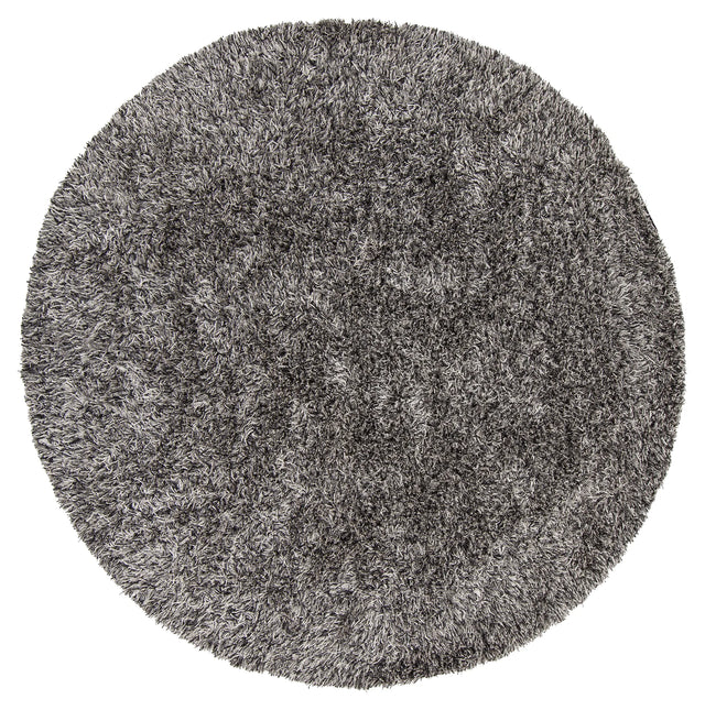 Chandra Orchid ORC-9702 Black and Ivory and Grey round rug, flat view