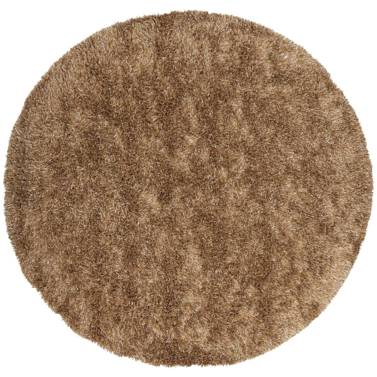 Chandra Orchid ORC-9703 Brown and Tan round rug, flat view