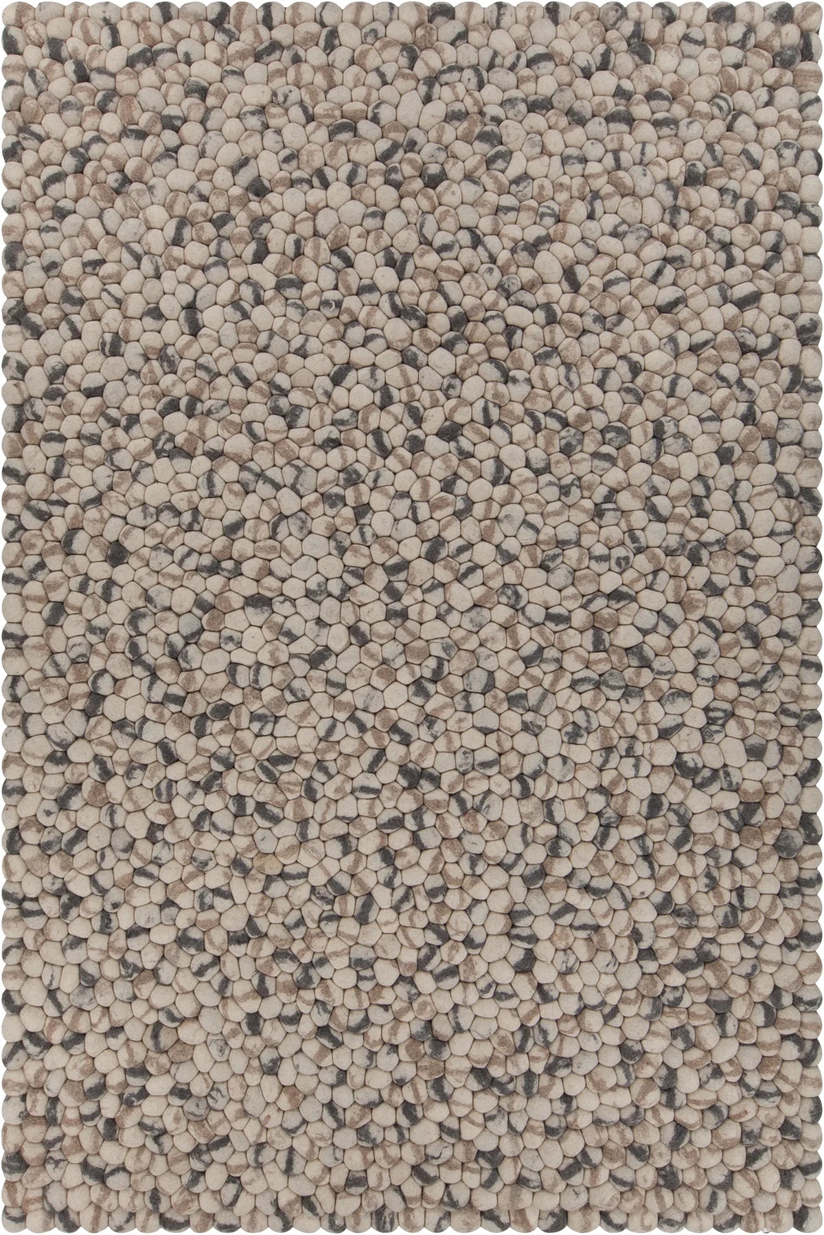 Chandra Pebbles PEB-46700 White and Grey rug, flat view