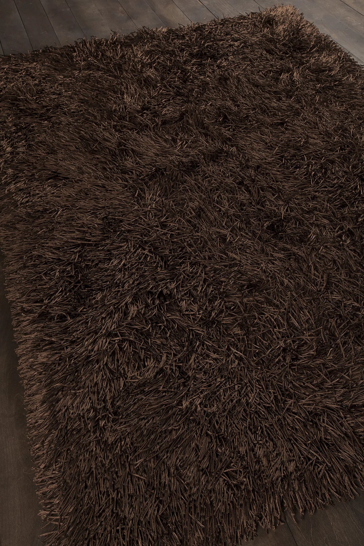 Chandra Poligan POL-30801 Brown rug, angled side view