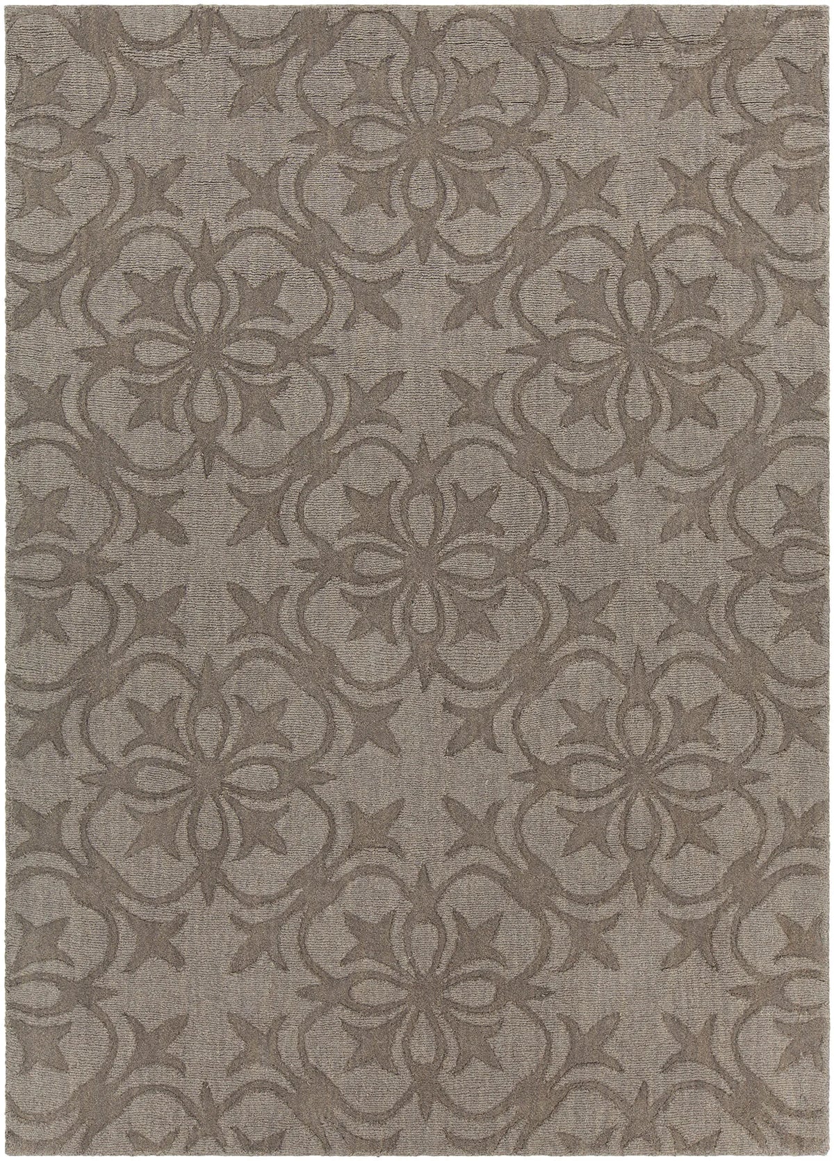 Chandra Rekha REK-29600 Taupe and Brown rug, flat view