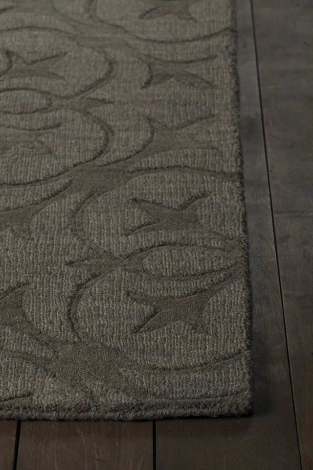 Chandra Rekha REK-29601 Taupe and Charcoal rug, corner detail