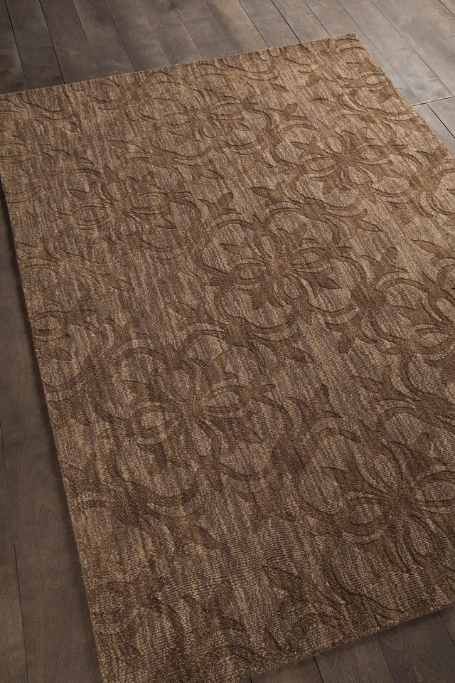 Chandra Rekha REK-29604 Brown rug, angled side view