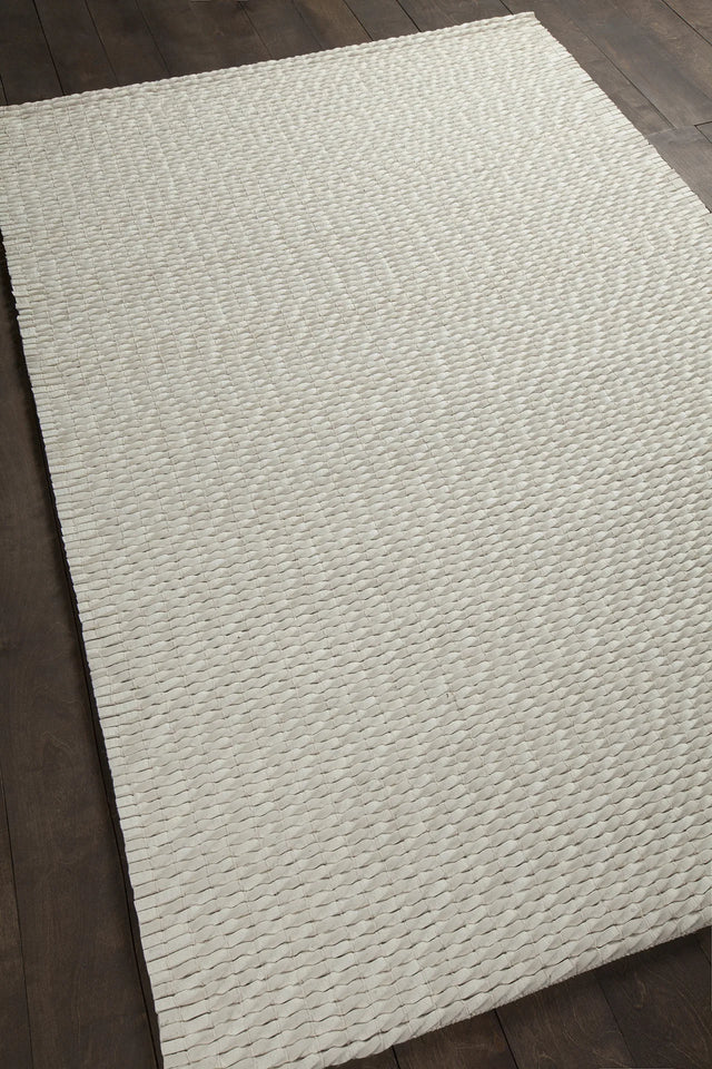 Chandra Renea REN-40100 White rug, angled side view