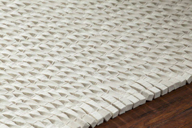 Chandra Renea REN-40100 White rug, side detail view