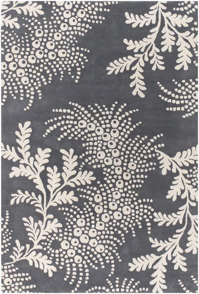 Chandra Rowe ROW-11107 Grey and Ivory rug, flat view