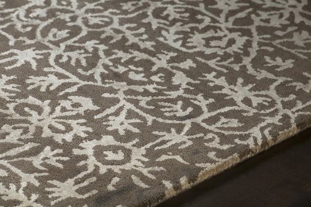 Chandra Rupec RUP-39601 Grey and Cream rug, side detail view