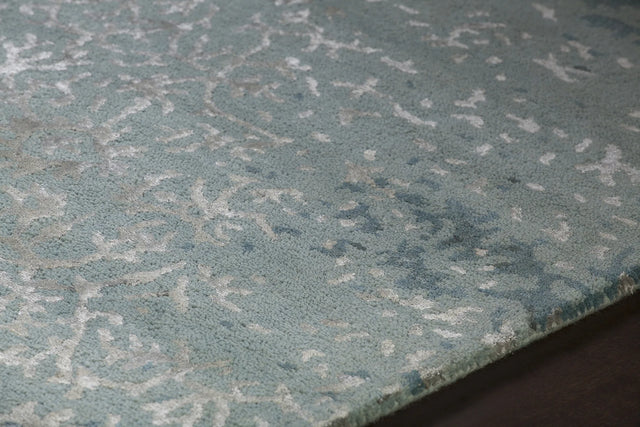 Chandra Rupec RUP-39604 Blue and Grey rug, side detail view