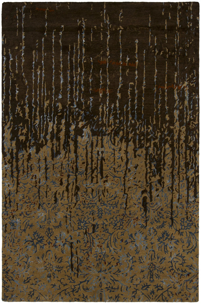 Chandra Rupec RUP-39624 Brown and Blue rug, flat view
