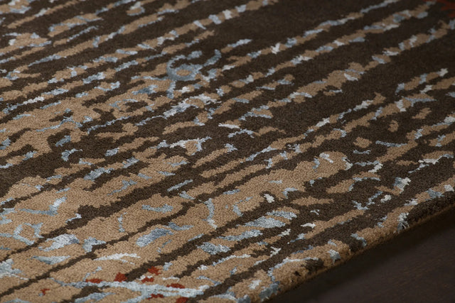 Chandra Rupec RUP-39624 Brown and Blue rug, side detail view