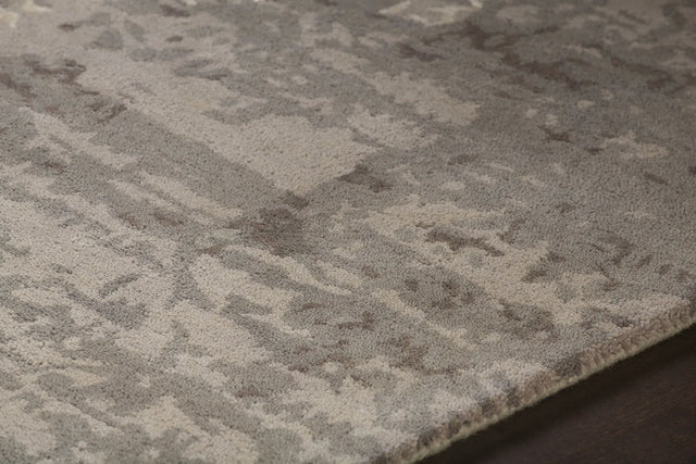 Chandra Rupec RUP-39625 Taupe and Brown and Beige rug, side detail view