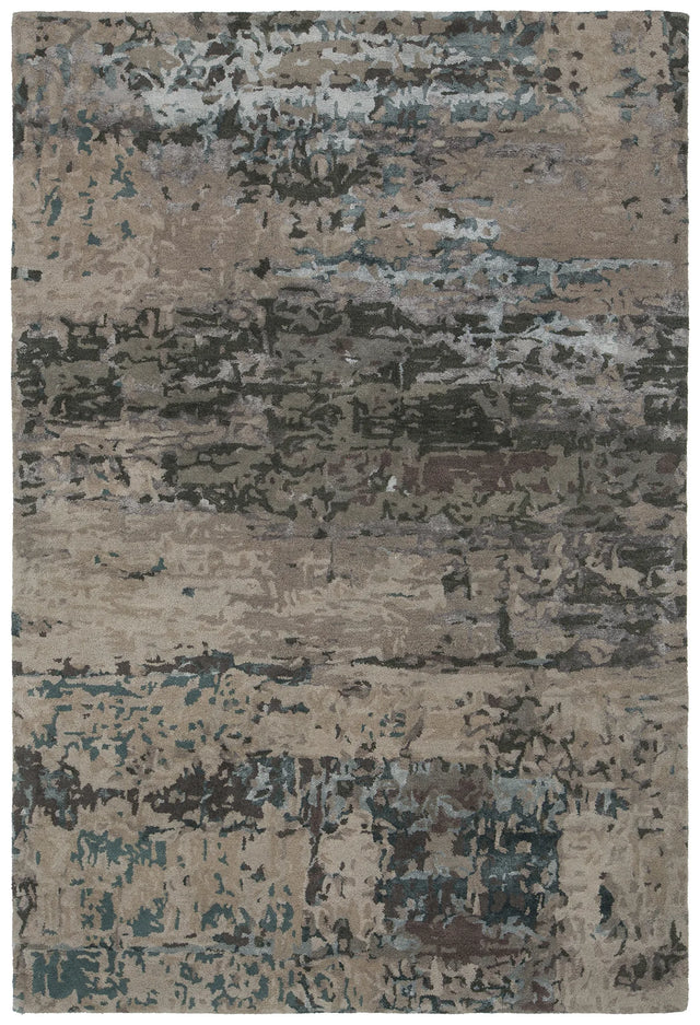 Chandra Rupec RUP-39630 Beige and Brown and Grey and Blue rug, flat view