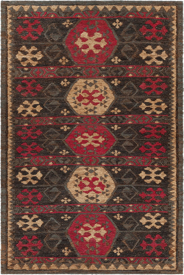 Chandra Ryleigh RYL-46903 Grey and Red and Natural rug, flat view