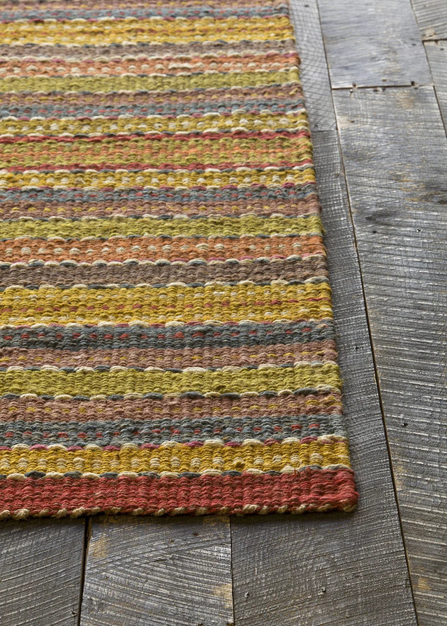 Chandra Saket SAK-3705 Brown and Red and Orange and Blue and Green rug, corner detail
