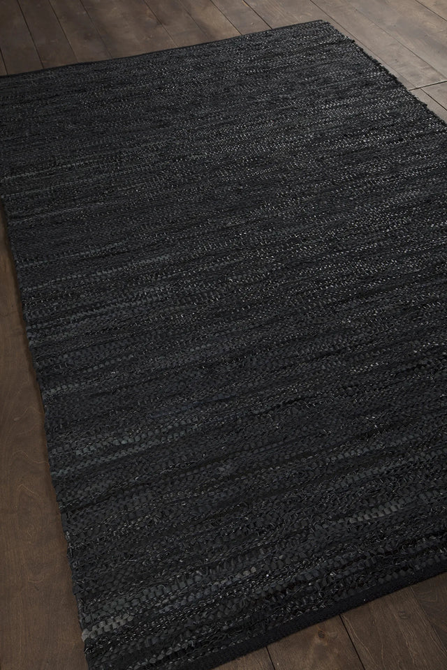 Chandra Saket SAK-3707 Black rug, angled side view