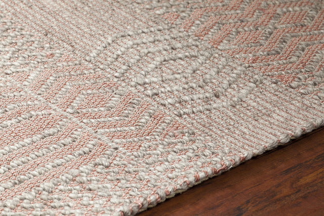 Chandra Salona SAL-34501 Pink and Natural rug, side detail view