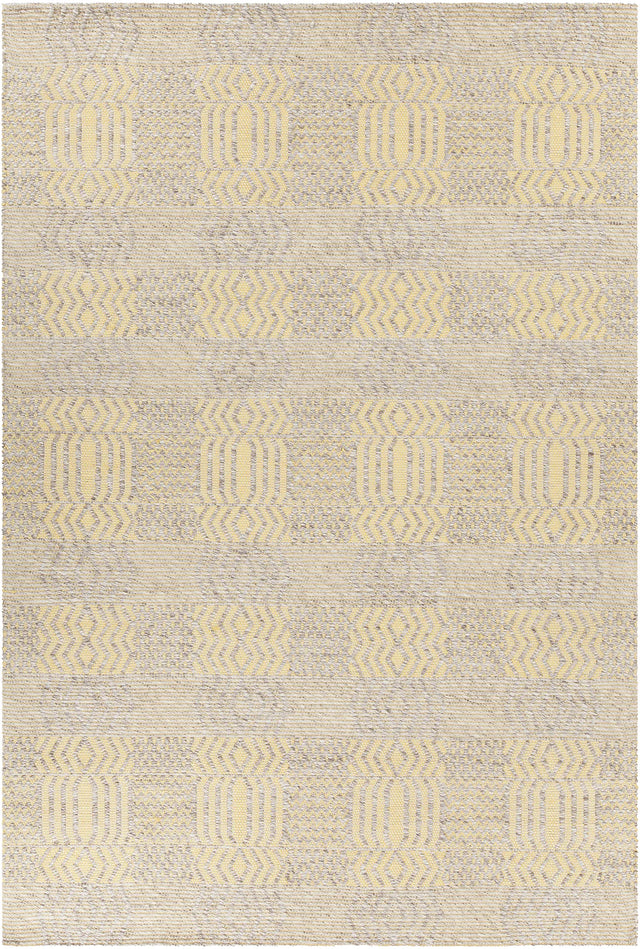 Chandra Salona SAL-34502 Yellow and Natural rug, flat view
