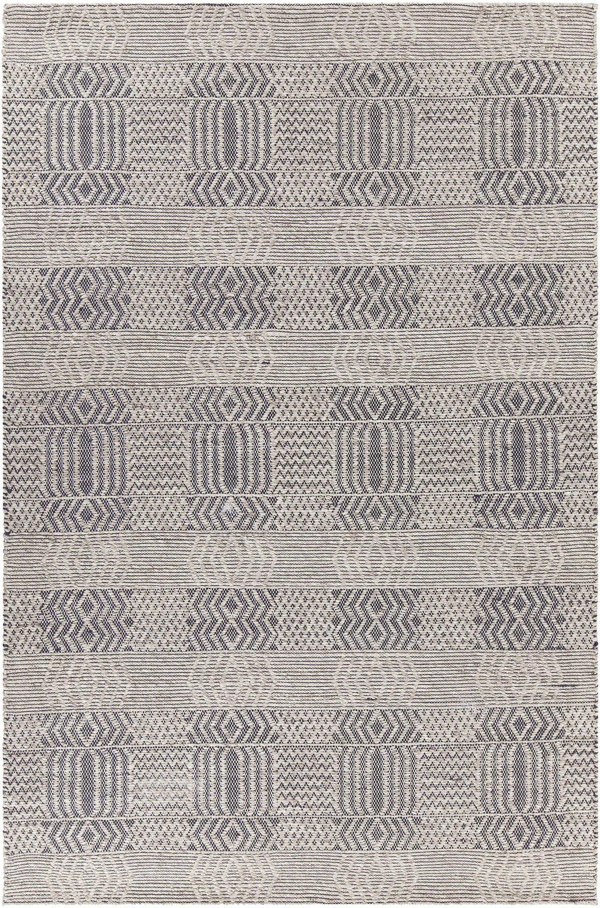 Chandra Salona SAL-34503 Black and Natural rug, flat view