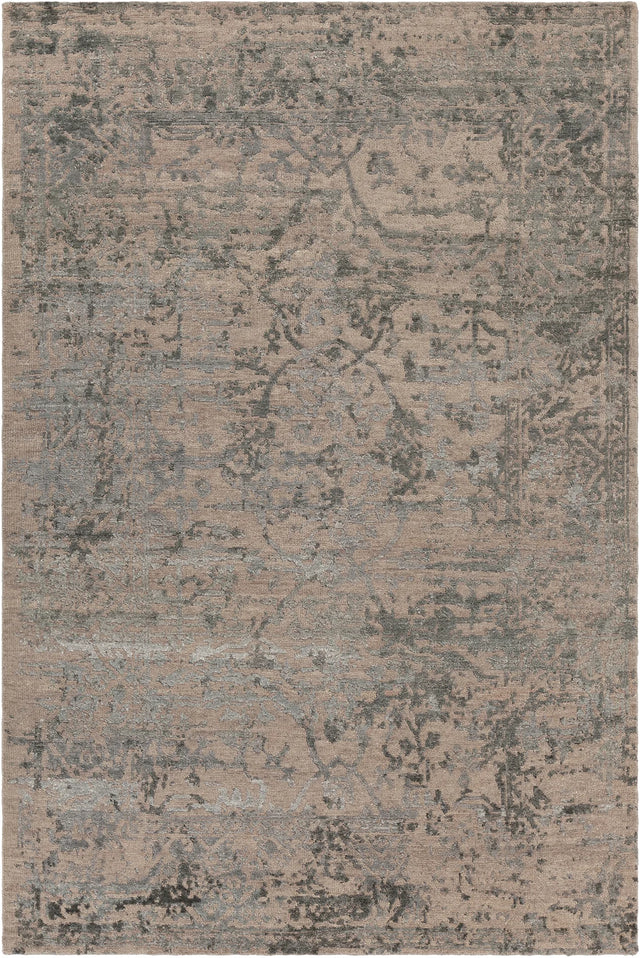 Chandra Sasha SAS-47003 Turquoise Blue and Silver rug, flat view
