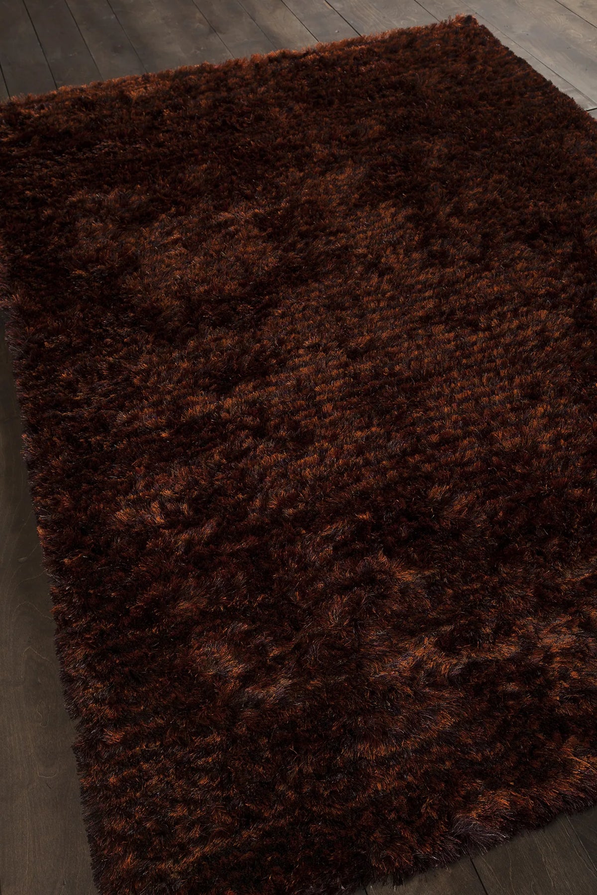Chandra Savona SAV-16703 Red and Orange and Brown rug, angled side view