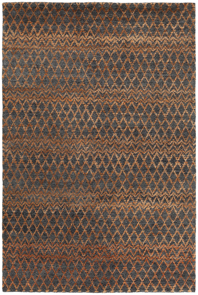 Chandra Selene SEL-48900 Rust and Charcoal rug, flat view