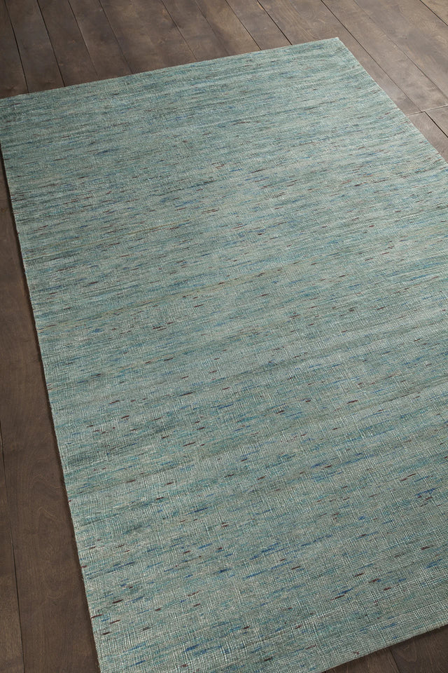 Chandra Shenaz SHE-31204 Blue rug, angled side view