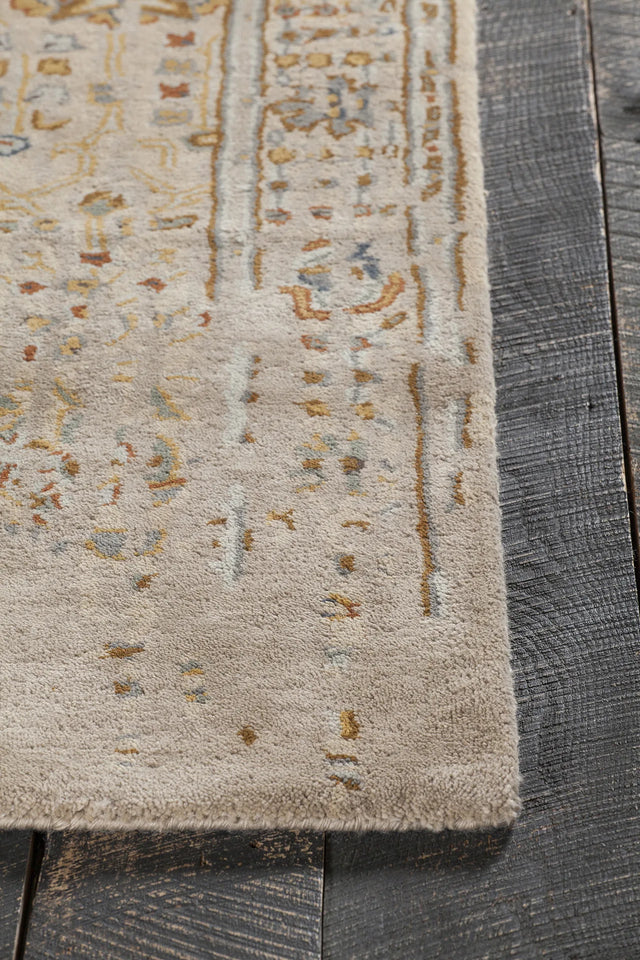 Chandra Spring SPR-29102 Tan and Gold and Grey and Burgundy and Black rug, corner detail