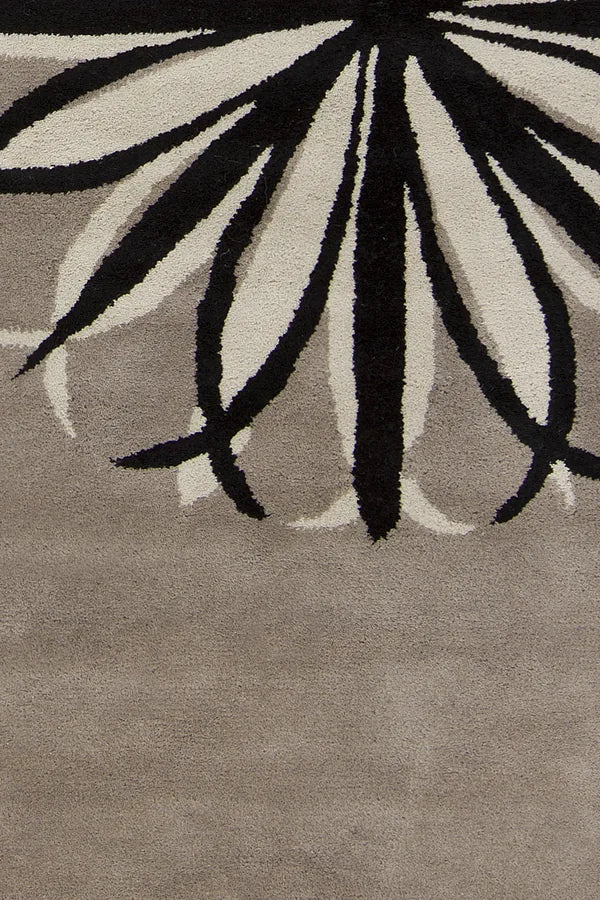 Chandra Stella STE-52048 Taupe and Black and Ivory rug, texture close-up