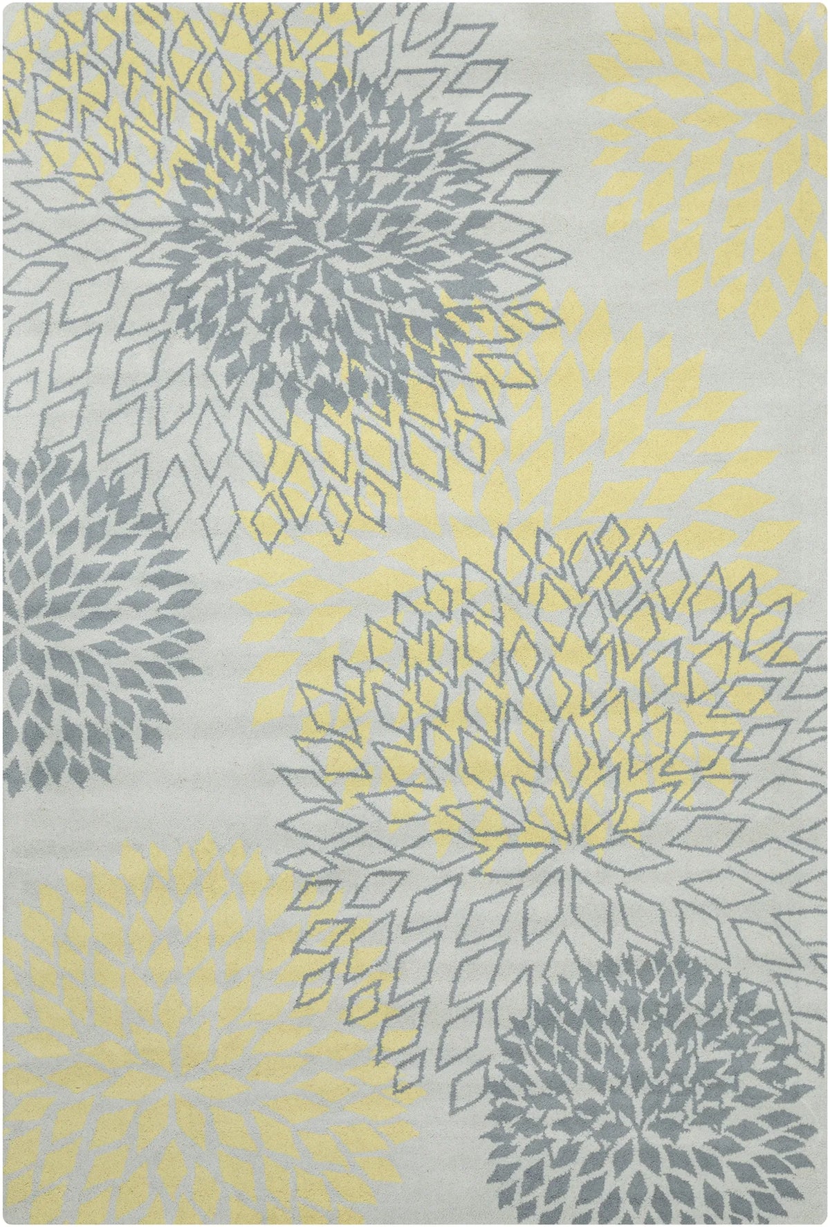 Chandra Stella STE-52080 Grey and Yellow rug, flat view