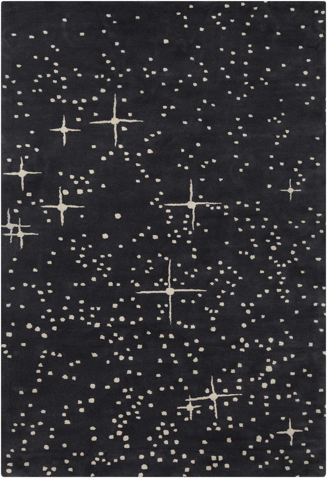 Chandra Stella STE-52115 Black and Ivory rug, flat view
