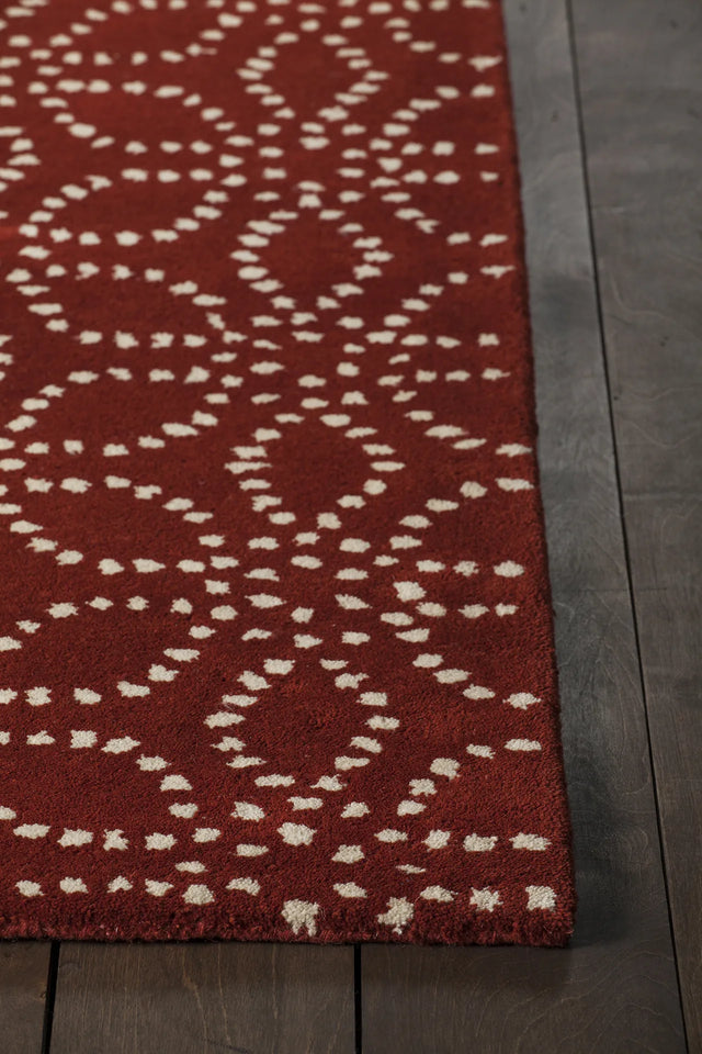 Chandra Stella STE-52135 Red and White rug, corner detail