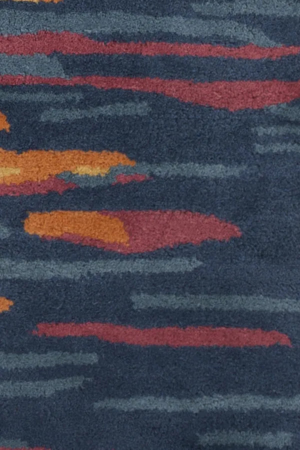 Chandra Stella STE-52166 Blue and Grey and Red and Orange rug, texture close-up