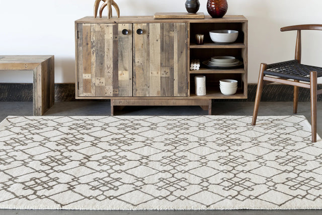 Chandra Stella STE-52174 Cream and Brown rug, shown in a room setting