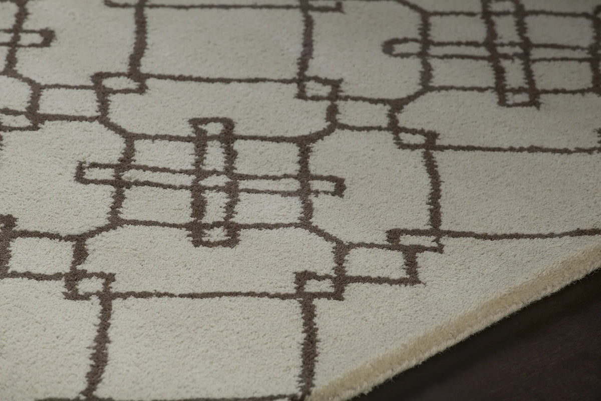 Chandra Stella STE-52174 Cream and Brown rug, side detail view