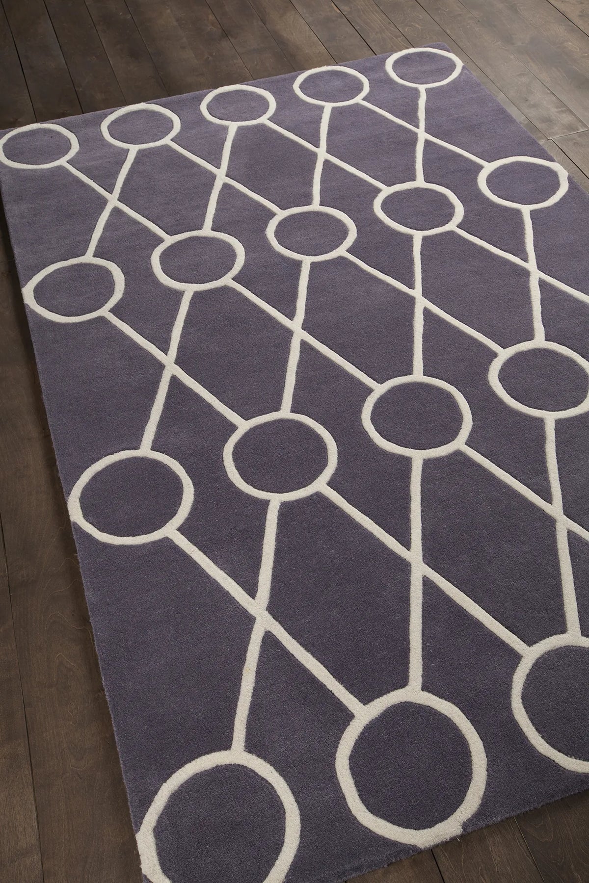 Chandra Stella STE-52179 Dark Grey and Cream rug, angled side view