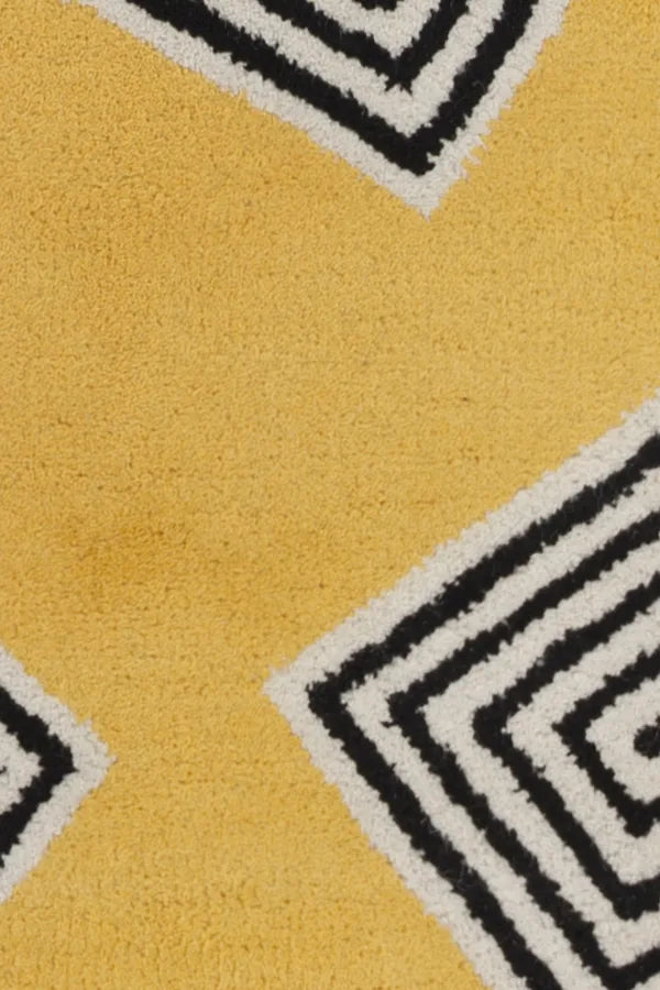 Chandra Stella STE-52215 Yellow and Cream and Black rug, texture close-up