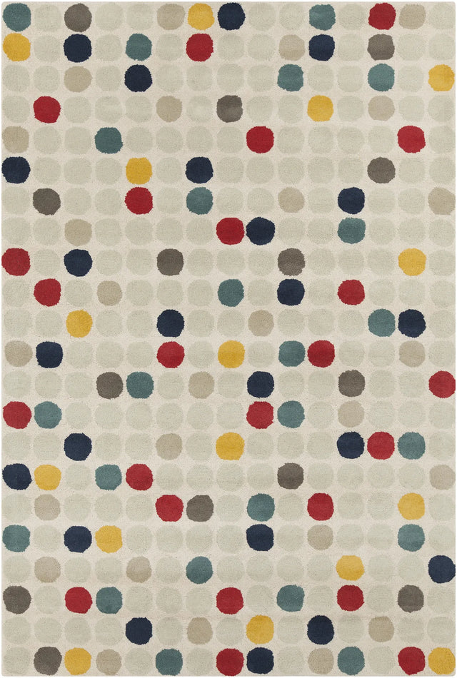 Chandra Stella STE-52219 Cream and Beige and Red and Yellow and Blue rug, flat view