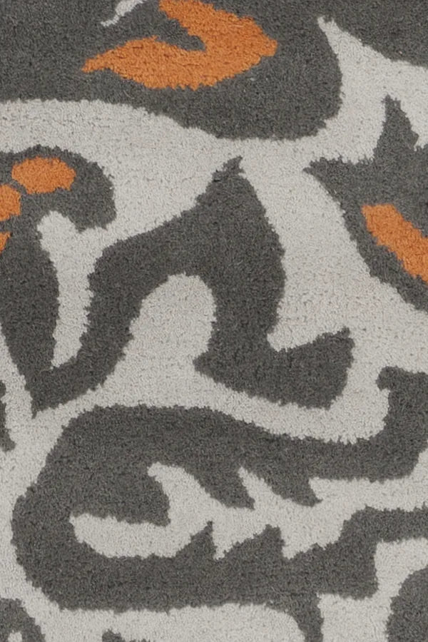 Chandra Stella STE-52253 Grey and White and Orange rug, texture close-up