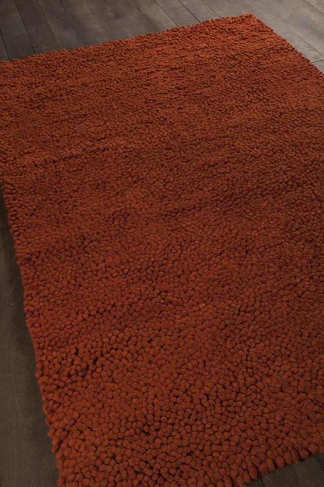 Chandra Strata STR-1107 Orange rug, angled side view
