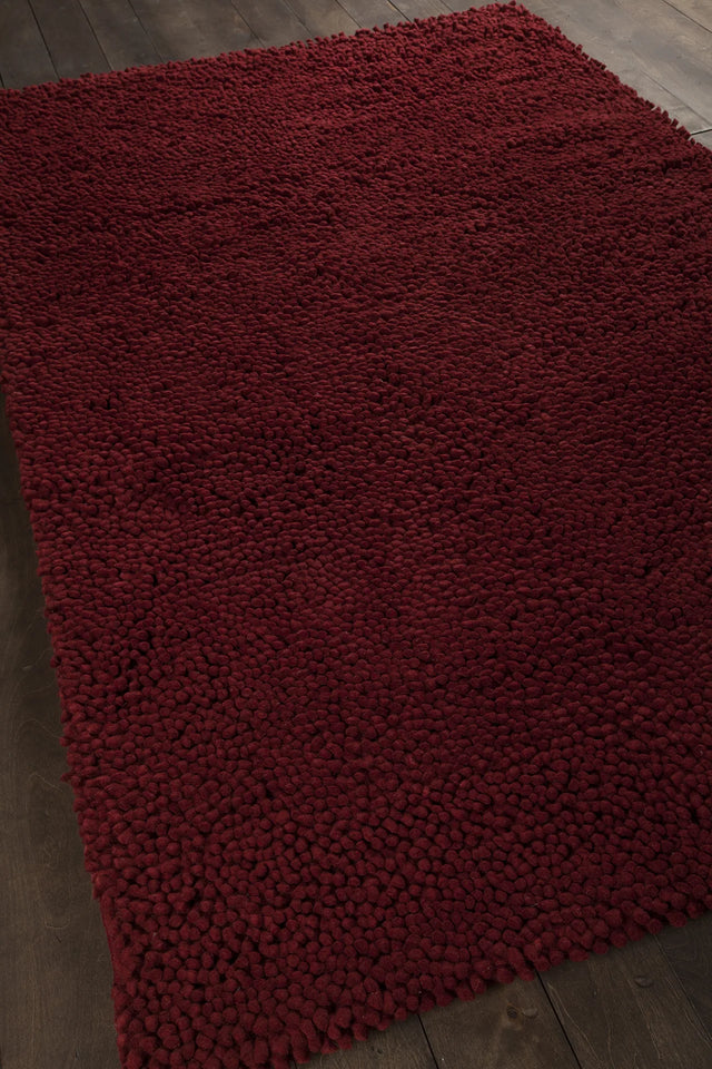 Chandra Strata STR-1110 Deep Red rug, angled side view