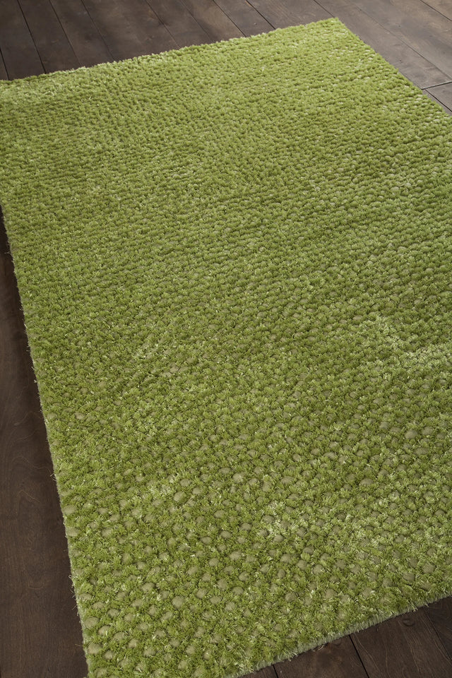 Chandra Strata STR-1163 Green rug, angled side view