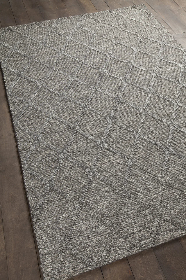Chandra Sujan SUJ-34702 Charcoal rug, angled side view