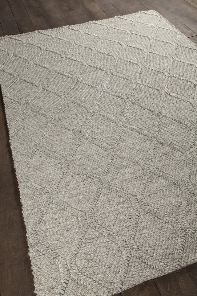 Chandra Sujan SUJ-34703 Grey rug, angled side view