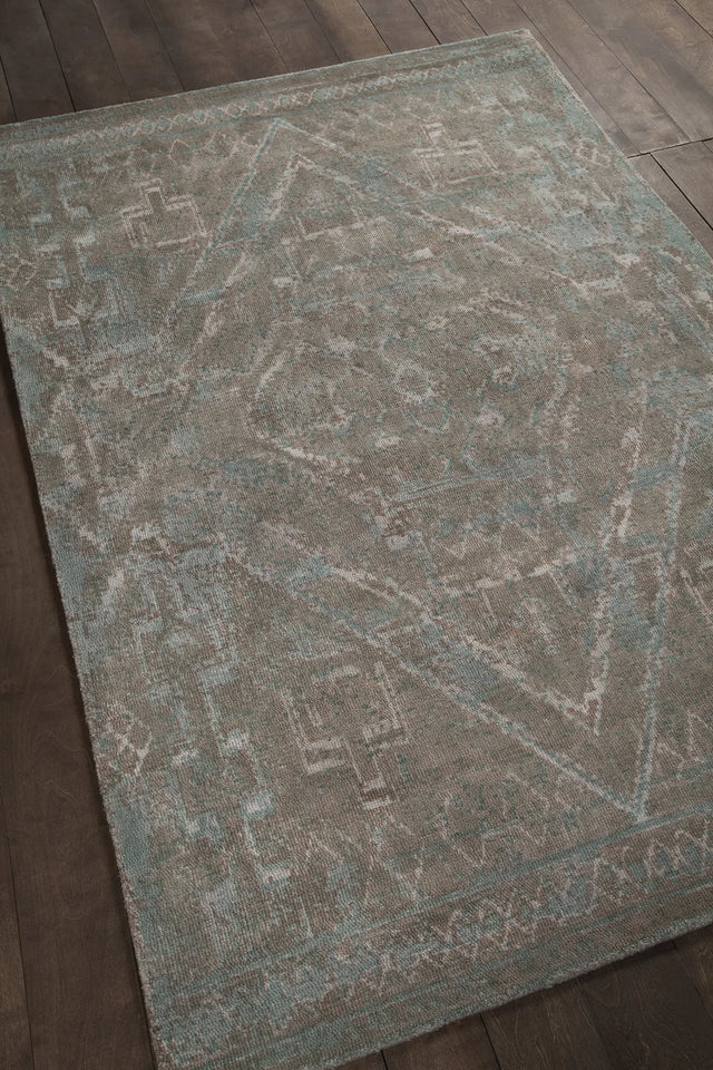 Chandra Tayla TAY-42404 Beige and White and Charcoal rug, angled side view