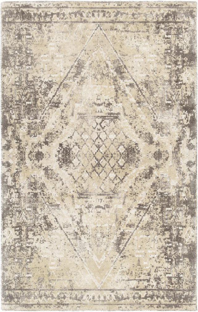 Chandra Tayla TAY-42405 yellow and blue and white rug, flat view