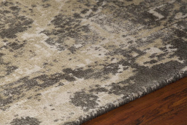 Chandra Tayla TAY-42405 yellow and blue and white rug, side detail view
