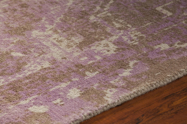 Chandra Tayla TAY-42406 Pink and brown and beige rug, side detail view