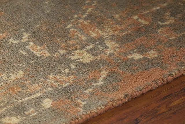Chandra Tayla TAY-42407 rust and brown and beige rug, side detail view