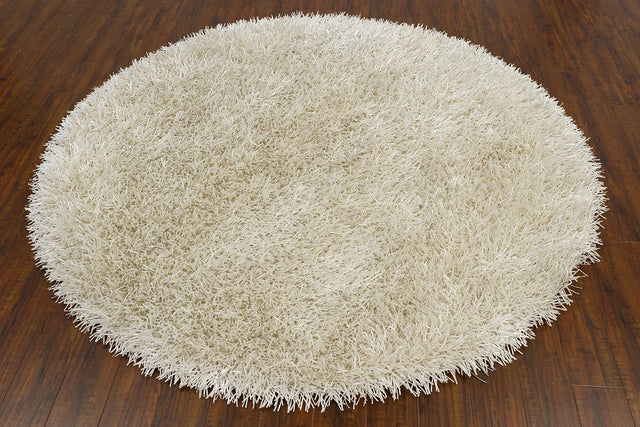 Chandra Tirish TIR-19304 White round rug, flat view